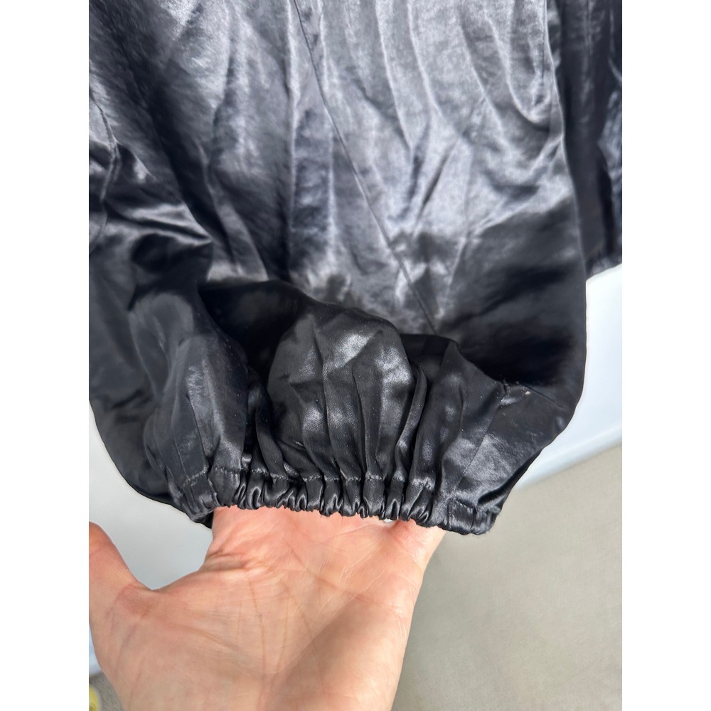 Pilcro Liquid Parachute Pants Size M Black Satin Elastic Waist Anthropologie - Picture 7 of 15